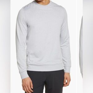 Vuori Crewneck Light Grey Ponte Performance Pullover Size M